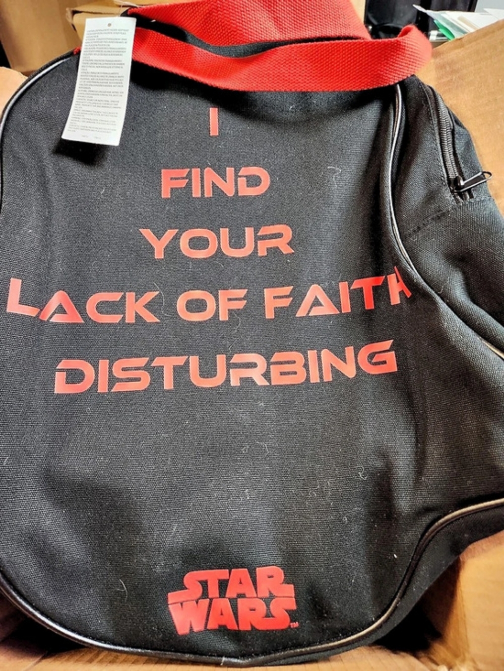 Star Wars Darth Vader Big Face Tote Bag in Black & Red NWT